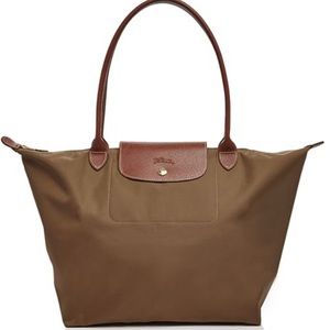 Le Pliage Large Nylon Shoulder Tote in BROWN